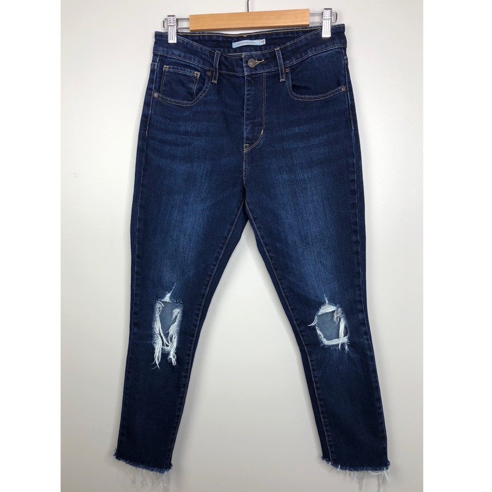 Levi’s 721 High Rise Busted Knee Skinny Jeans